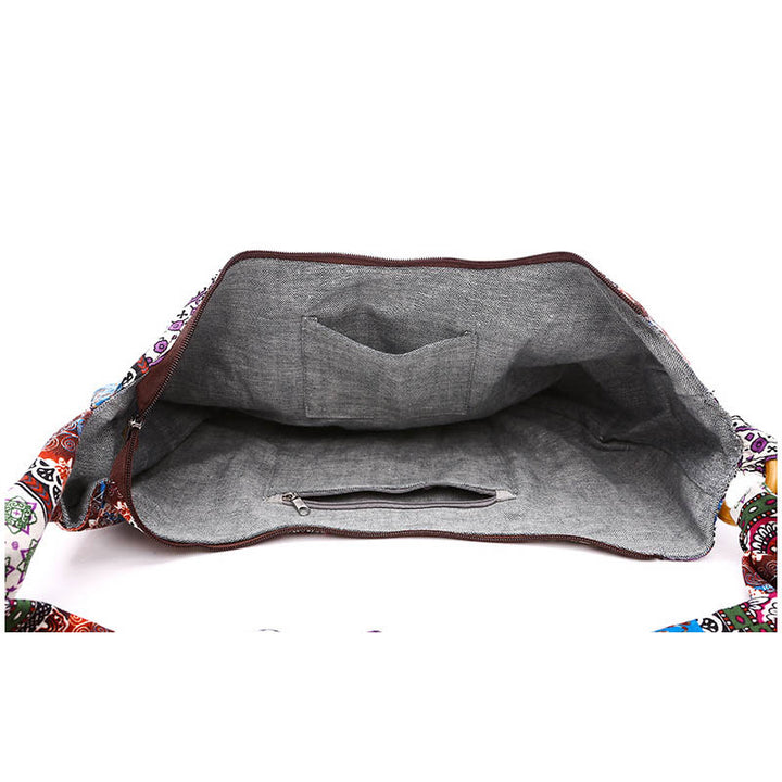 Bolso bandolera con estampado de rayas de algodón de Buddha Stones