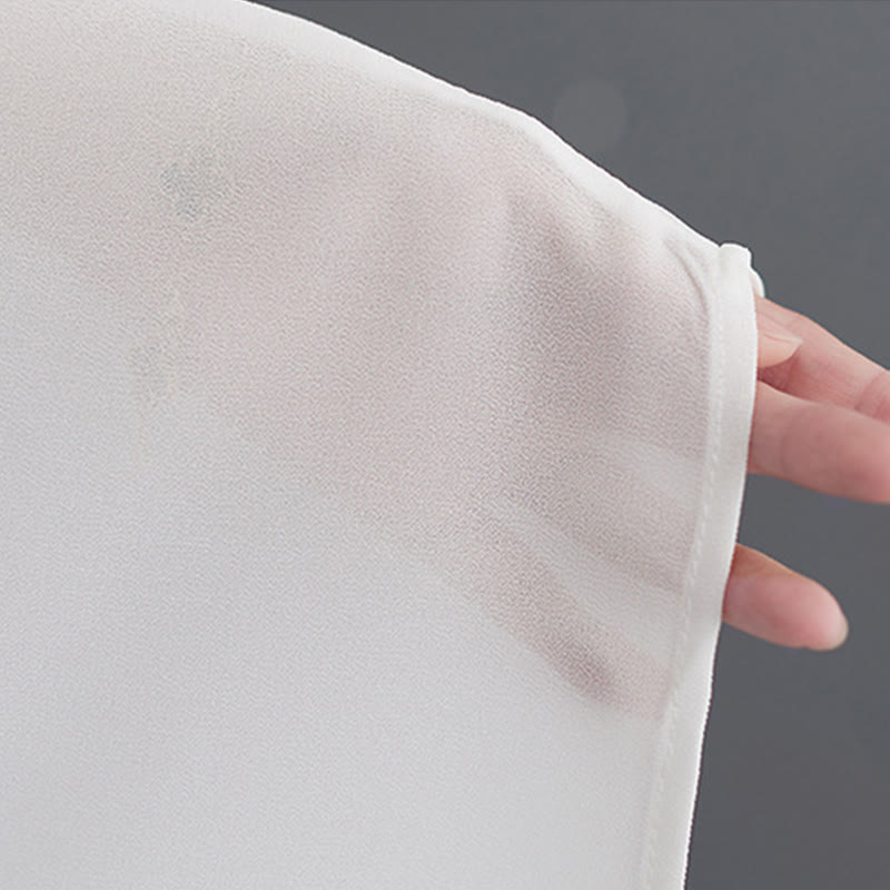 Conjunto Zen para Mujer de 2 Piezas con Vestido Midi de Manga Larga con Botones de Rana y Pantalones Amplios de Chifón Buddha Stones - image 12