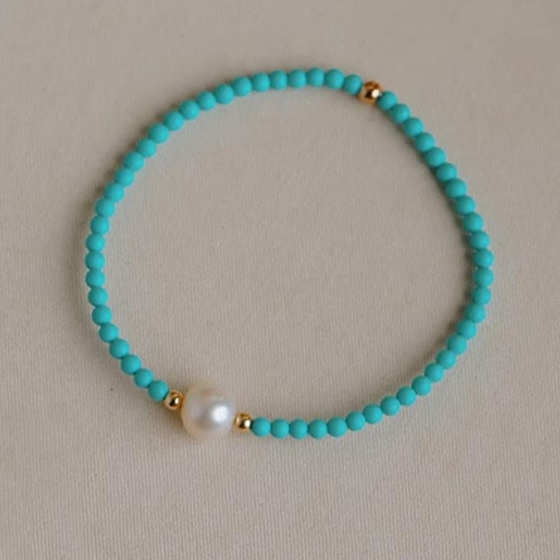 Pulsera de protección de pequeñas cuentas de piedras de Buda con turquesa, ágata roja y perla