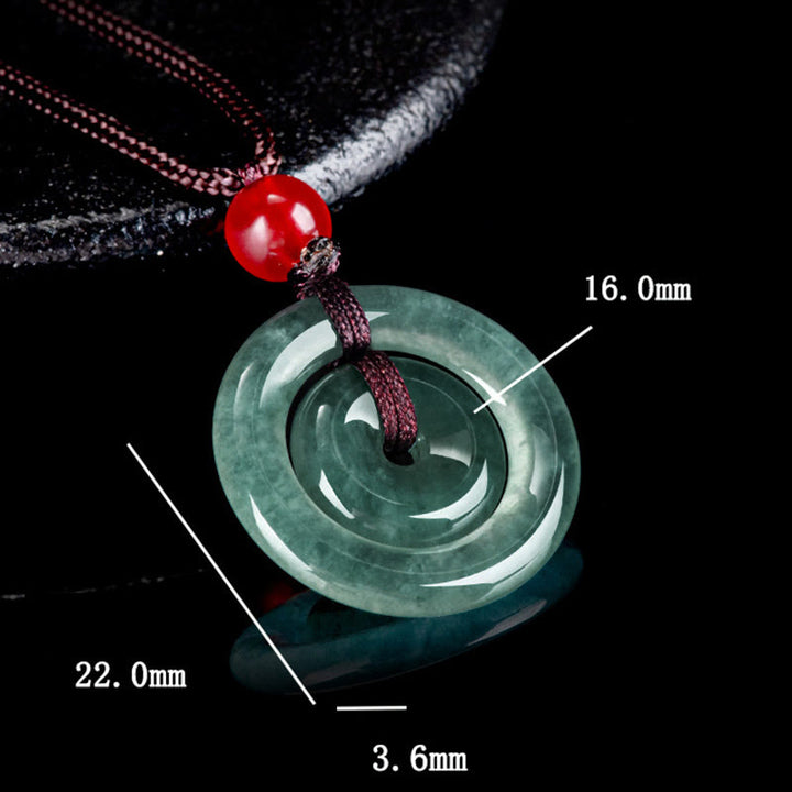 Colgante de Abundancia de Doble Hebilla de Paz de Jade Verde Buddha Stones - image 10