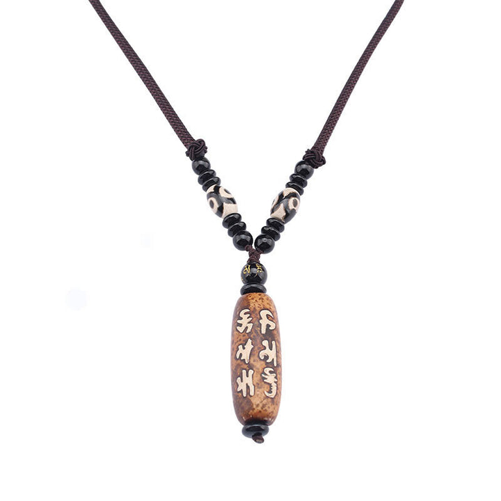 Buddha Stones Tíbet Om Mani Padme Hum Perla Dzi Avalokitesvara Patrón Collar de Riqueza Colgante - image 13
