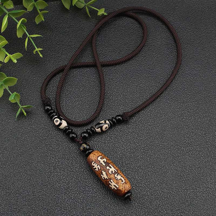 Buddha Stones Tíbet Om Mani Padme Hum Perla Dzi Avalokitesvara Patrón Collar de Riqueza Colgante - image 11