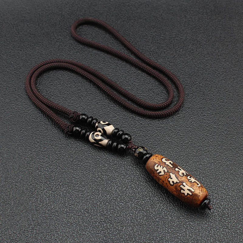 Buddha Stones Tíbet Om Mani Padme Hum Perla Dzi Avalokitesvara Patrón Collar de Riqueza Colgante - image 12