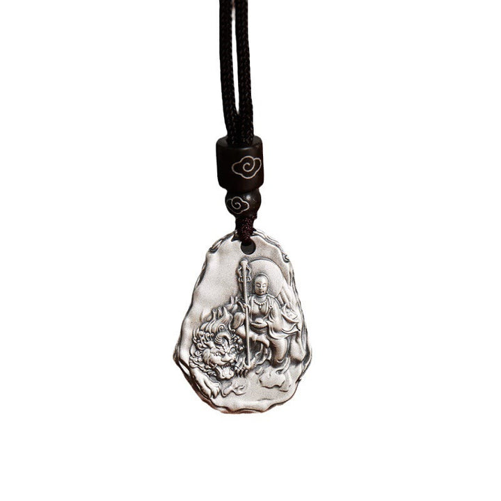 Buddha Stones Colgante de Collar de la Diosa Zakiram Ksitigarbha Buda de Plata Esterlina 999 - image 3