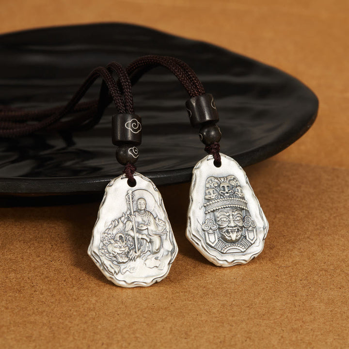 Buddha Stones Colgante de Collar de la Diosa Zakiram Ksitigarbha Buda de Plata Esterlina 999 - image 5