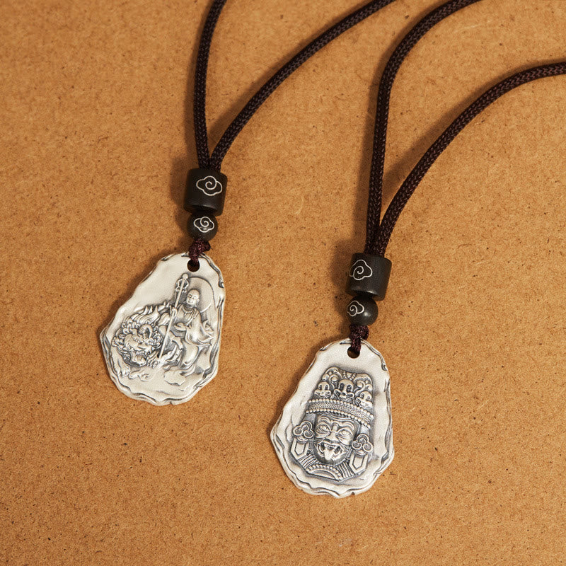Buddha Stones Colgante de Collar de la Diosa Zakiram Ksitigarbha Buda de Plata Esterlina 999 - image 8