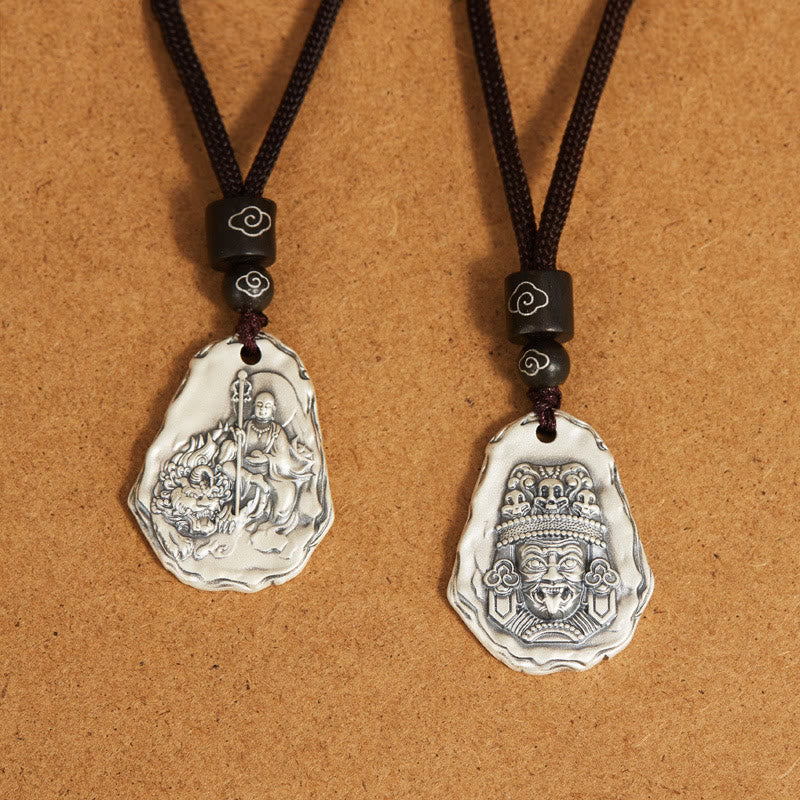 Buddha Stones Colgante de Collar de la Diosa Zakiram Ksitigarbha Buda de Plata Esterlina 999 - image 8