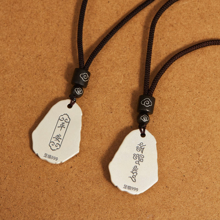 Buddha Stones Colgante de Collar de la Diosa Zakiram Ksitigarbha Buda de Plata Esterlina 999 - image 10