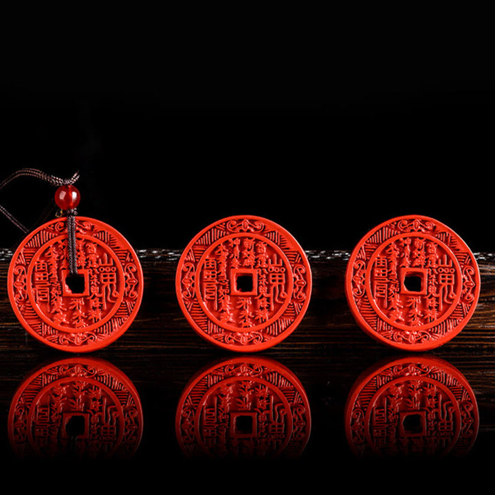 Buddha Stones Collar Bendición Colgante de Collar de Cinnabar Natural Diseño Bagua Gastar Dinero Montaña Fantasmas
