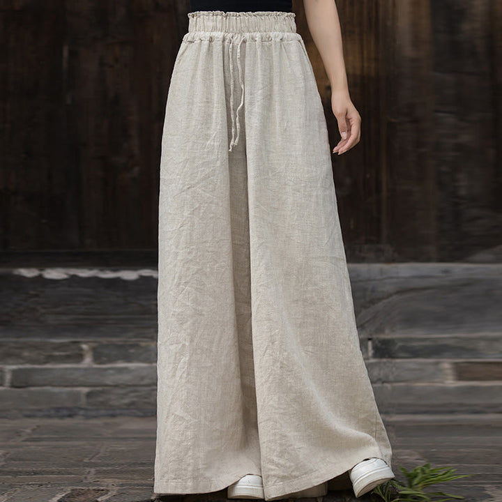Vestido midi de lino y ramio teñido a mano Buddha Stones, pantalones de pierna ancha con bolsillos - image 20