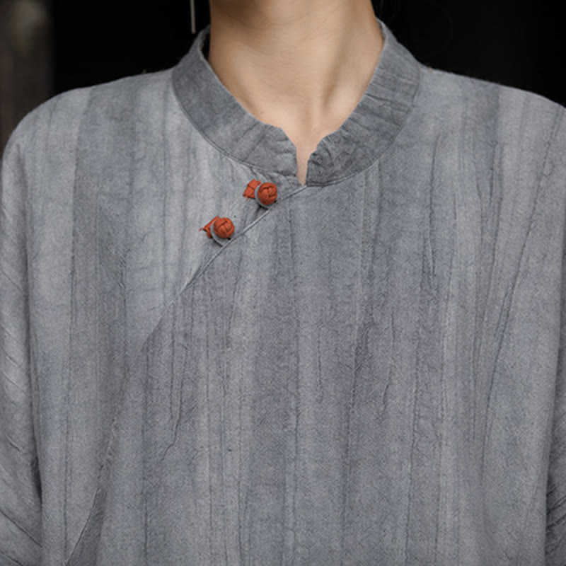 Vestido midi de lino y ramio teñido a mano Buddha Stones, pantalones de pierna ancha con bolsillos - image 16