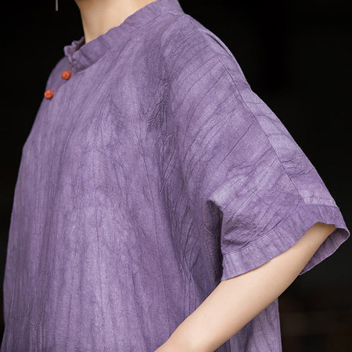 Vestido midi de lino y ramio teñido a mano Buddha Stones, pantalones de pierna ancha con bolsillos - image 3