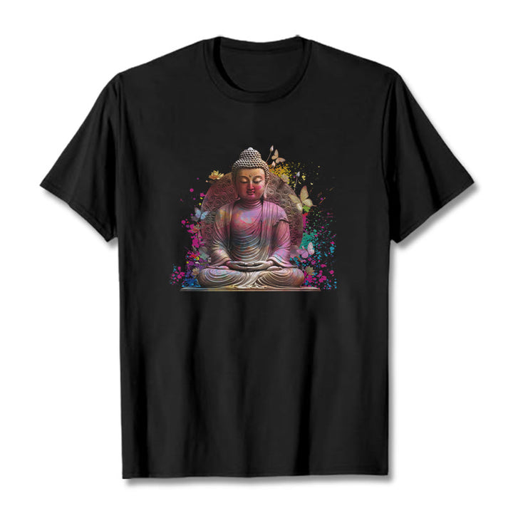 Camiseta de meditación con mariposa de Buddha Stones - Negro - 2XL - image 6