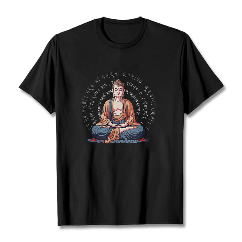 Buddha Stones Sánscrito Corazón Sutra La Forma No Es Otra Que Vacío Camiseta - Negro - 2XL - image 4