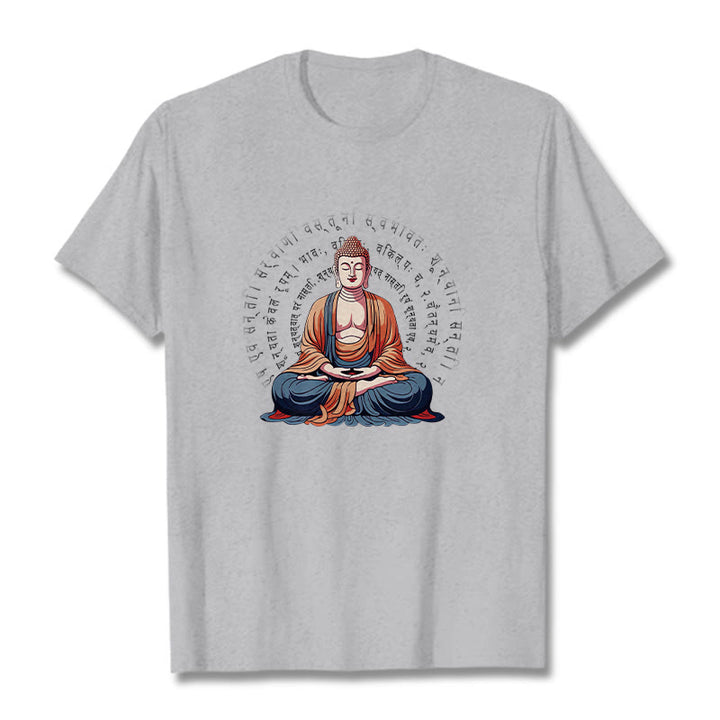 Buddha Stones Sánscrito Corazón Sutra La Forma No Es Otra Que Vacío Camiseta - Gris claro - 2XL - image 0