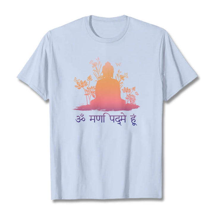 Camiseta Buddha Stones sánscrito OM NAMAH SHIVAYA - Cian claro - 2XL - image 18