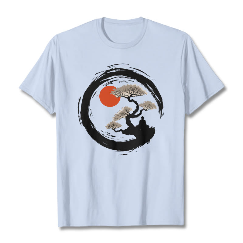 Buddha Stones Sol Rojo Pino Círculo Zen Meditación Buda Camiseta - Cian claro - 2XL - image 19