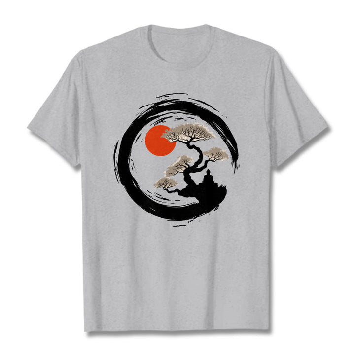 Buddha Stones Sol Rojo Pino Círculo Zen Meditación Buda Camiseta - Gris claro - 2XL - image 20