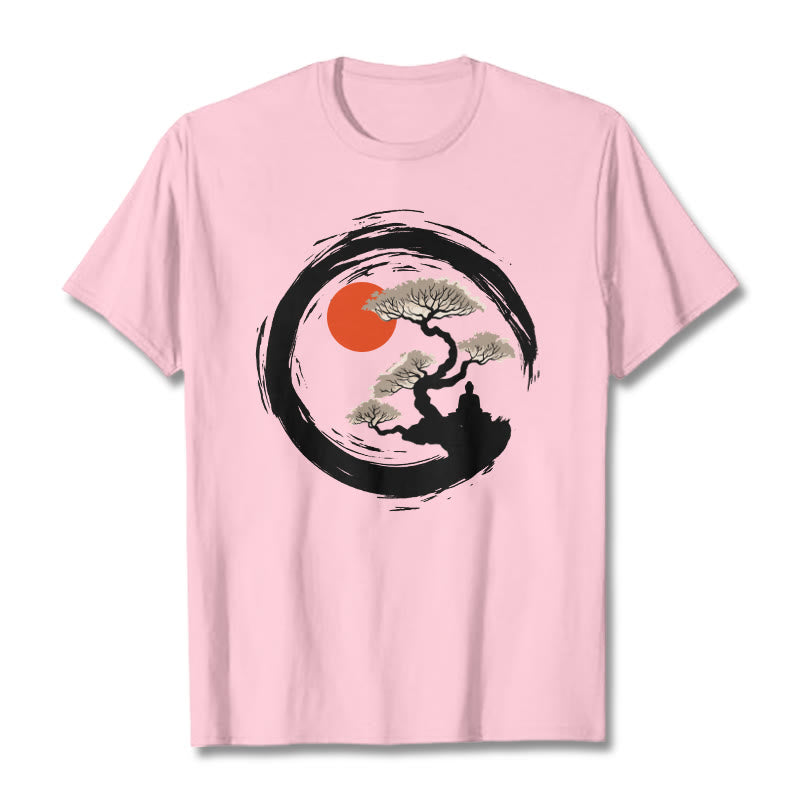 Buddha Stones Sol Rojo Pino Círculo Zen Meditación Buda Camiseta - Rosa claro - 2XL - image 13