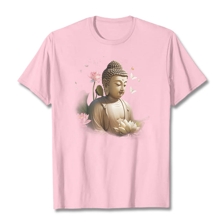 Buddha Stones Flor de Loto Mariposa Meditación Buda Camiseta - rosa claro - 2XL - image 11