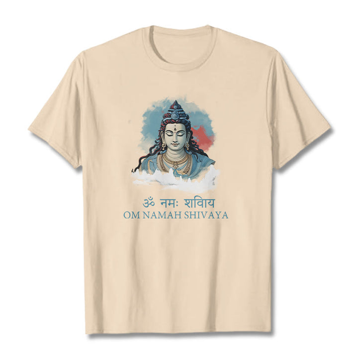Buddha Stones Camiseta sánscrita OM NAMAH SHIVAYA con nubes coloridas - Sopa de mariscos - 2XL - image 8