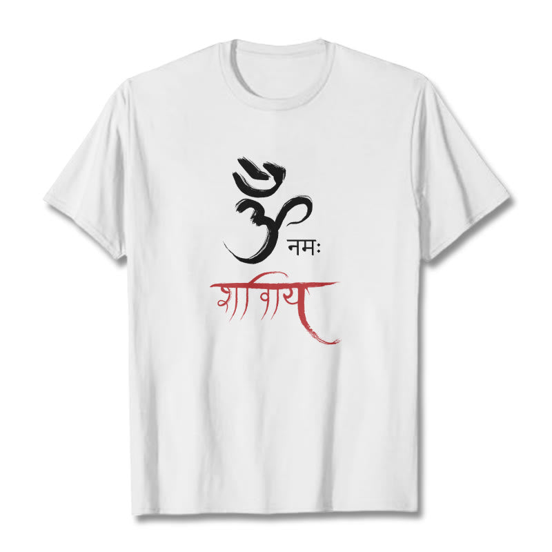 Buddha Stones OM NAMAH SHIVAYA Mantra Sánscrito Camiseta - Blanco - 2XL - image 1