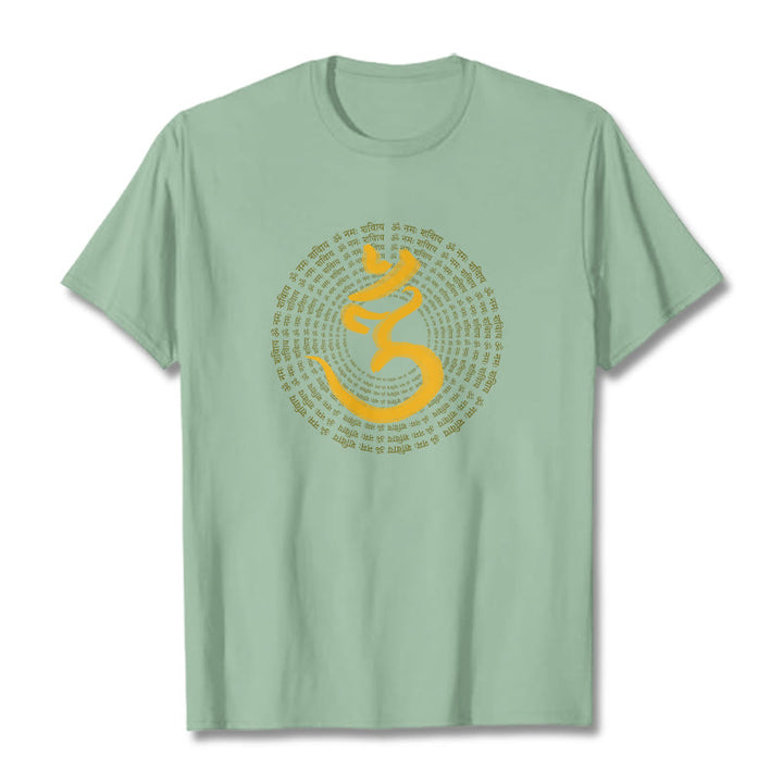 Buddha Stones Camiseta Sánscrita con el Mantra 108 OM NAMAH SHIVAYA - Verde pálido - 2XL - image 15
