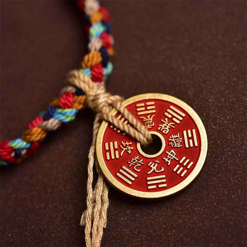 Buddha Stones Pulsera Multicolor de Cuerda Armoniosa Hecha a Mano de Bagua