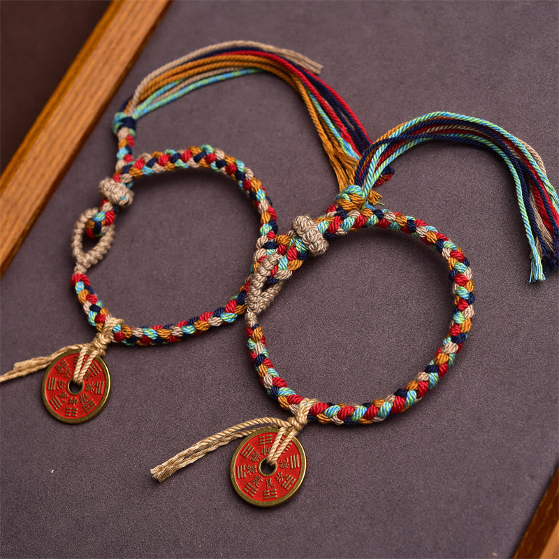 Buddha Stones Pulsera Multicolor de Cuerda Armoniosa Hecha a Mano de Bagua