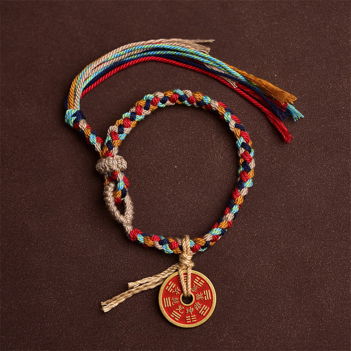 Buddha Stones Pulsera Multicolor de Cuerda Armoniosa Hecha a Mano de Bagua