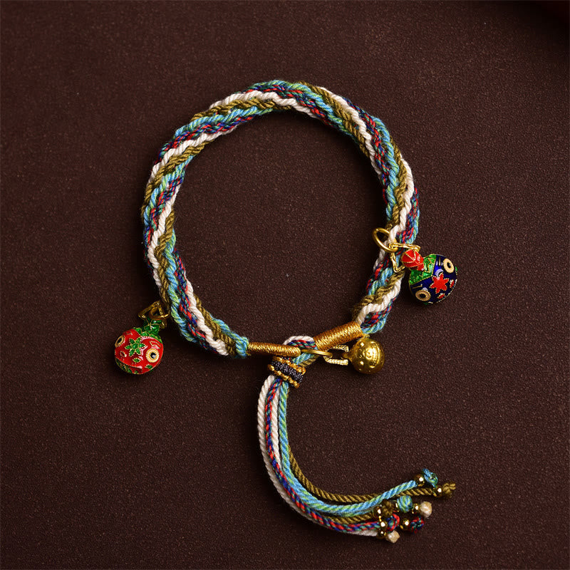 Buddha Stones Pulsera Trenzada de Nudos de Reencarnación y Curación Familiar de Bestia Tragaoro Hecho a Mano