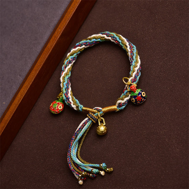 Buddha Stones Pulsera Trenzada de Nudos de Reencarnación y Curación Familiar de Bestia Tragaoro Hecho a Mano