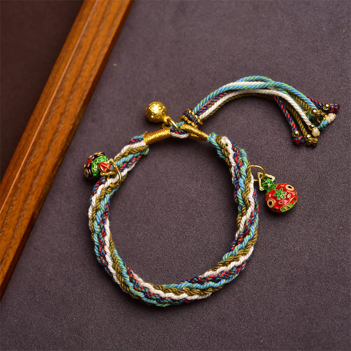 Buddha Stones Pulsera Trenzada de Nudos de Reencarnación y Curación Familiar de Bestia Tragaoro Hecho a Mano