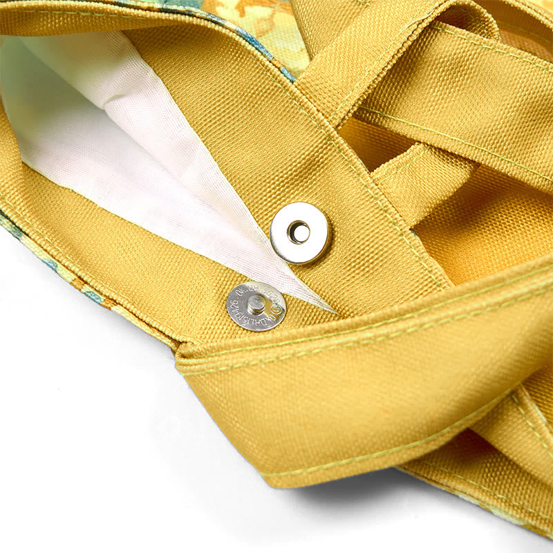 Buddha Stones Immortal Pavilions Roses Canvas Handbag - image 4