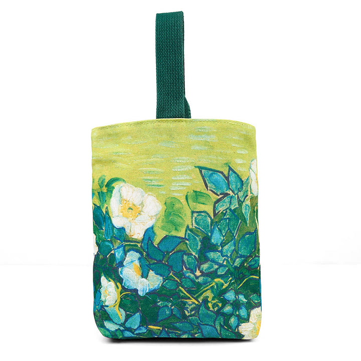Bolso de mano de lona con rosas Buddha Stones
