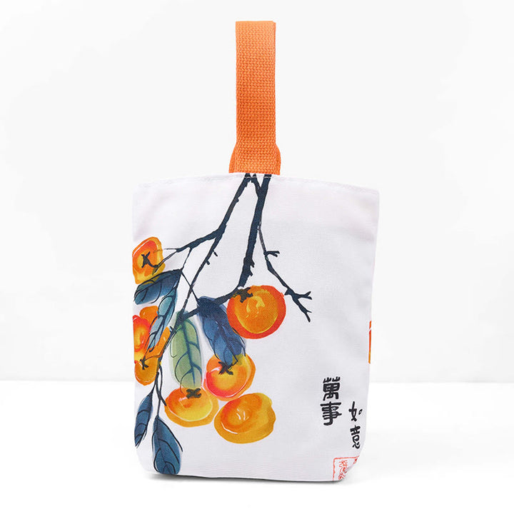 Bolso de mano de lona de caqui Buddha Stones