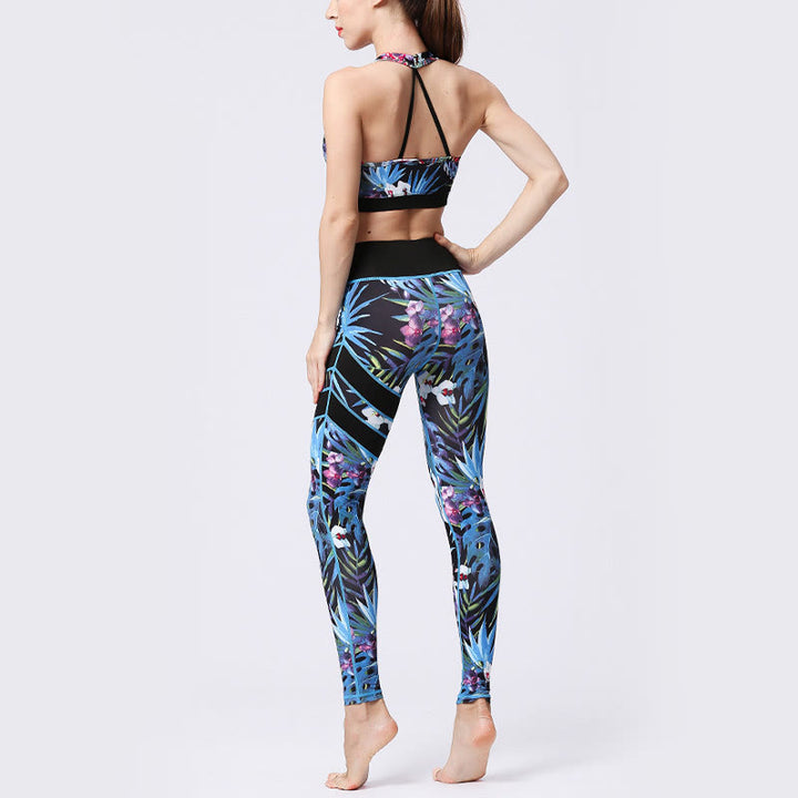 Pantalones de yoga para mujeres de cintura alta con estampado de pétalos de flor Buddha Stones para ejercicios deportivos y fitness - image 24