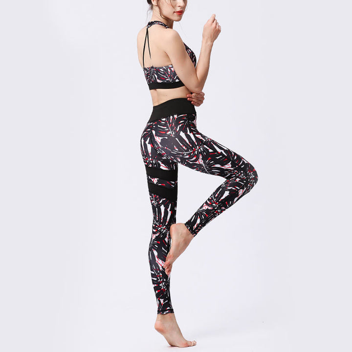 Pantalones de yoga para mujeres de cintura alta con estampado de pétalos de flor Buddha Stones para ejercicios deportivos y fitness - image 28
