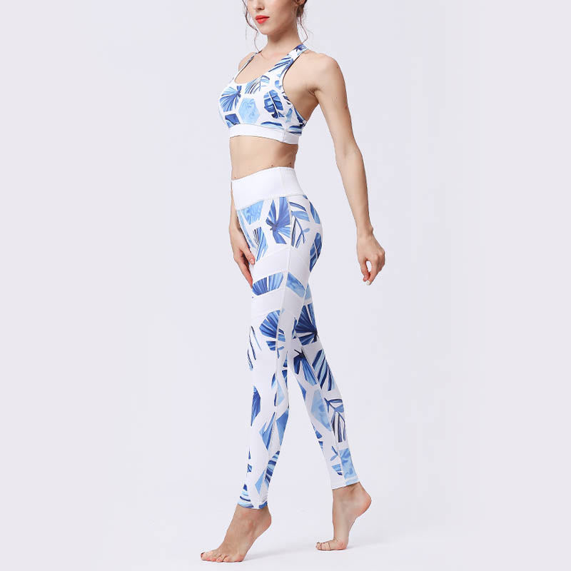 Pantalones de yoga para mujeres de cintura alta con estampado de pétalos de flor Buddha Stones para ejercicios deportivos y fitness - image 41