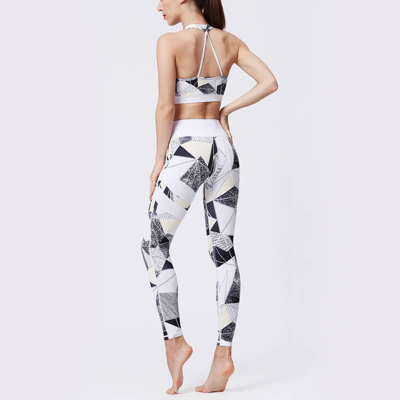 Pantalones de yoga para mujeres de cintura alta con estampado de pétalos de flor Buddha Stones para ejercicios deportivos y fitness - image 45