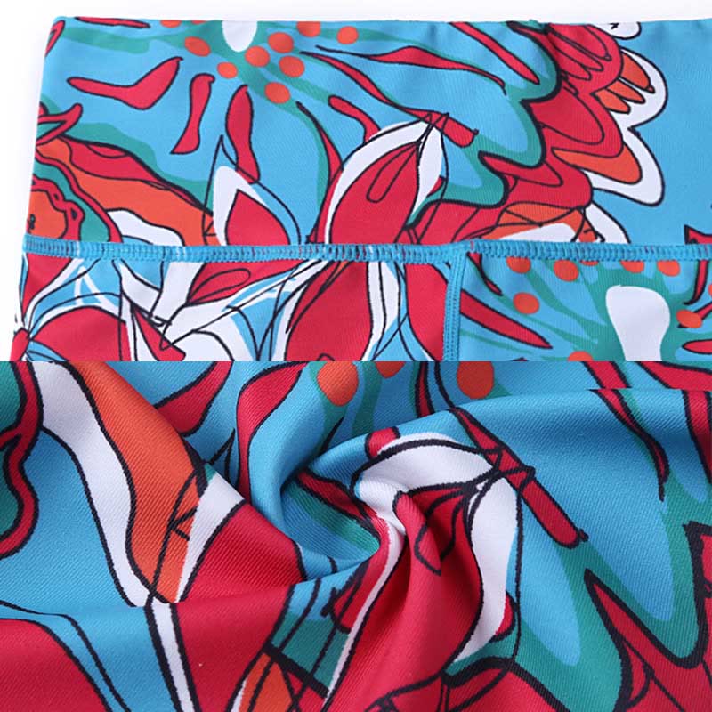 Pantalones de yoga para mujer, leggings de cintura alta, de fitness, de ejercicio deportivo, con impresión de pétalos de flores coloridas de Buddha Stones. - image 21