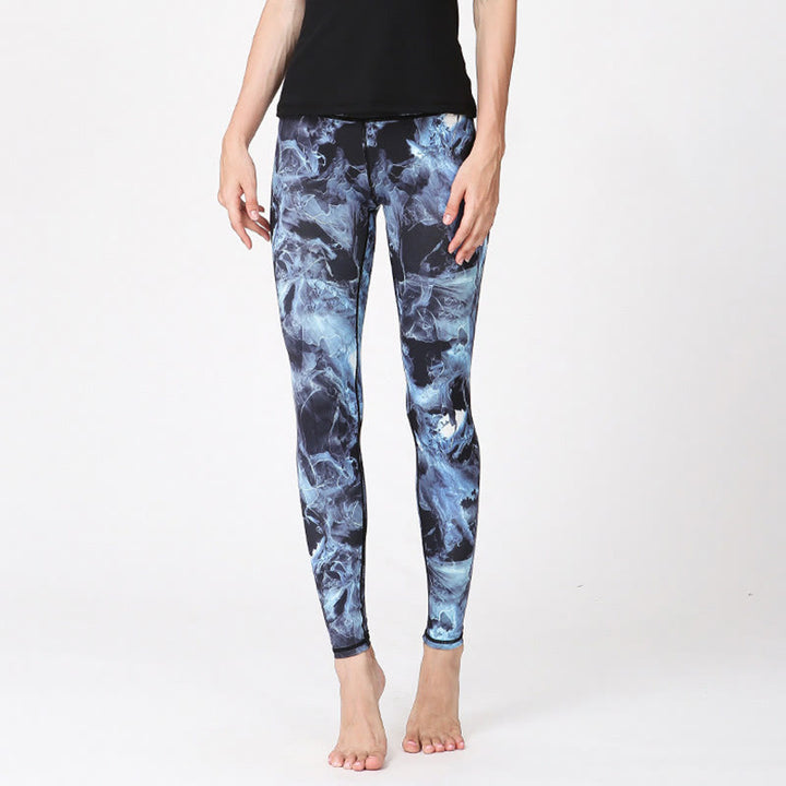 Pantalones de Yoga para Mujer con Estampado de Hojas de Niebla Buddha Stones Leggings Deportivos de Ejercicio y Fitness - image 2