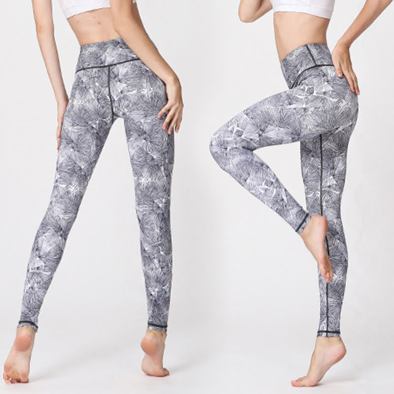 Pantalones de Yoga para Mujer con Estampado de Hojas de Niebla Buddha Stones Leggings Deportivos de Ejercicio y Fitness - image 8
