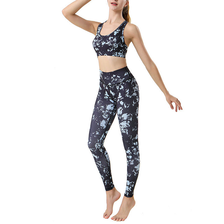 Buddha Stones deportivas leggings de cintura alta con estampado de hoja de arce, pantalones de yoga para mujeres - image 3