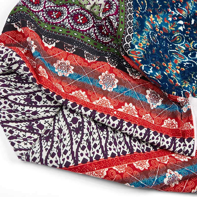 Bolso de Hombro de Algodón con Patrón de Rayas de Colores Buddha Stones