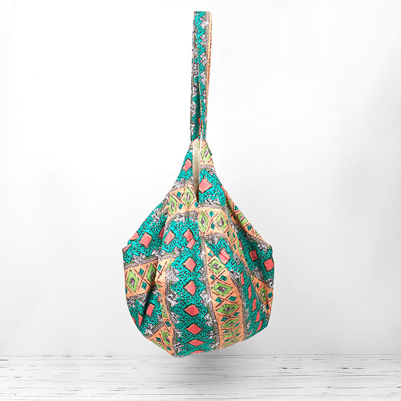 Bolso de Hombro de Algodón con Patrón de Rayas de Colores Buddha Stones