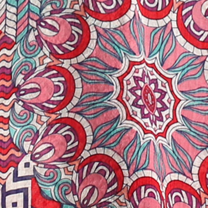 Camisa de Mujer con Mandala Geométrico de Media Abotonadura de Buddha Stones