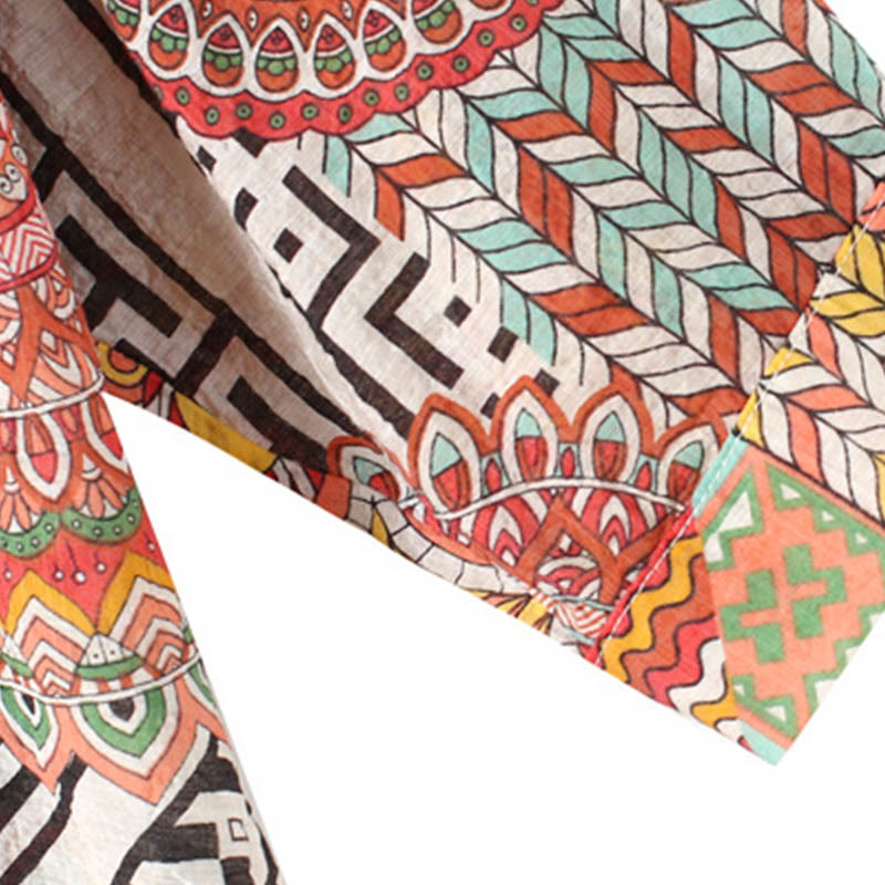 Camisa de Mujer con Mandala Geométrico de Media Abotonadura de Buddha Stones - image 18