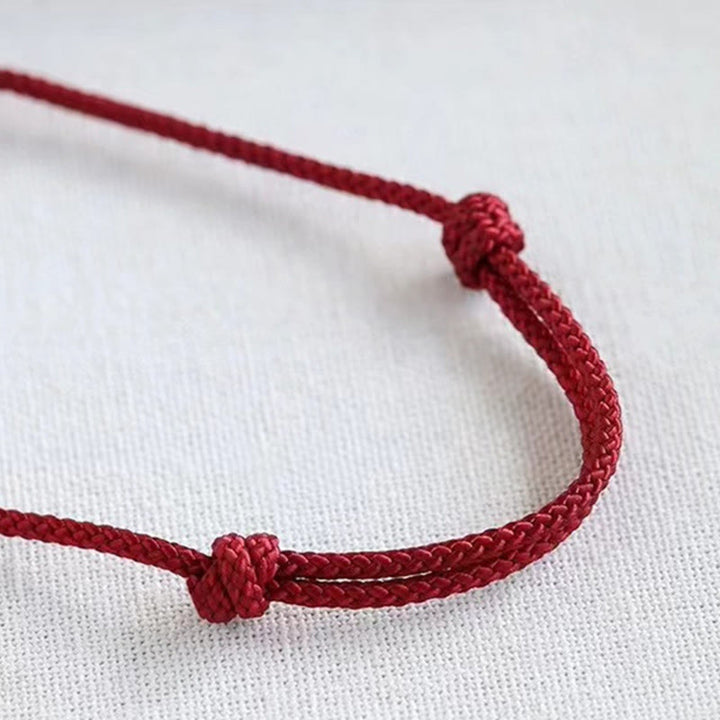 Buddha Stones Pulsera Trenzada de Plata de Ley 925 Hecha a Mano con el Carácter Fu para Suerte y Bienestar