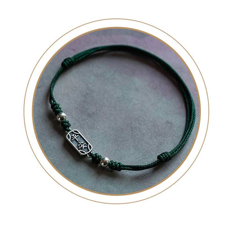 Buddha Stones Pulsera Trenzada de Protección, Paz y Alegría de Plata Esterlina 925 Hecha a Mano